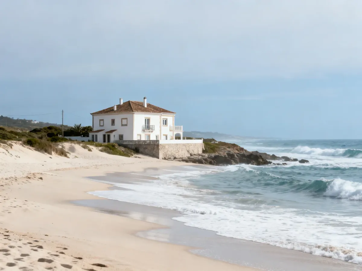 Dom nad oceanem na portugalskim Srebrnym Wybrzeżu